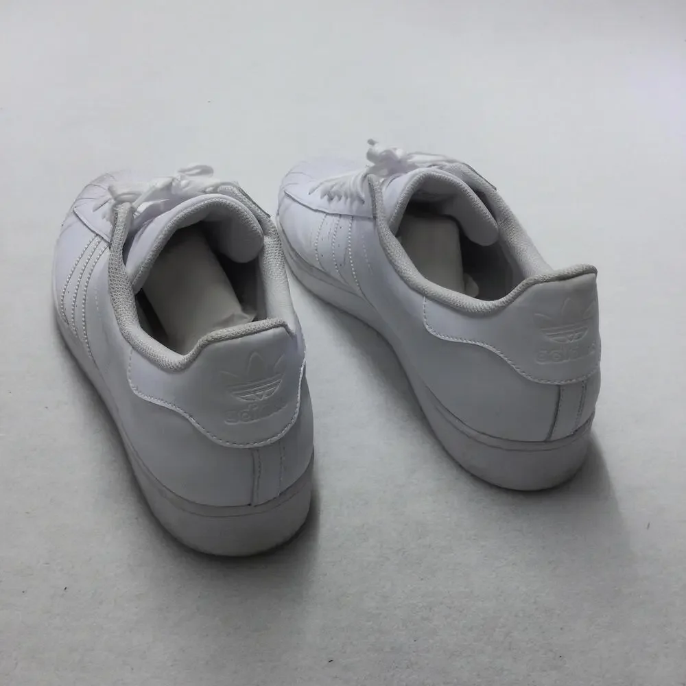 Adidas Superstar Shoes Mens Size 19 White Leather Low Top Originals Sneakers